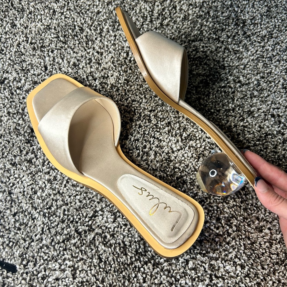 Lulus champagne glass heel slipper bridal wedding